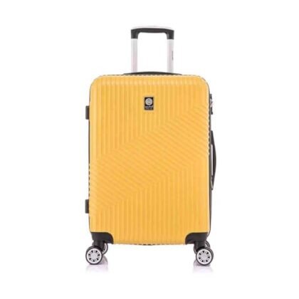 Mala de Viagem Grande de Despacho Geometric 30kg Rígida ABS com 4 Rodas duplas 360º e Trava de segredo numérico TSA, divisória interna com zíper e elástico de fixação, Amarelo, Santino - ASAV7003G20